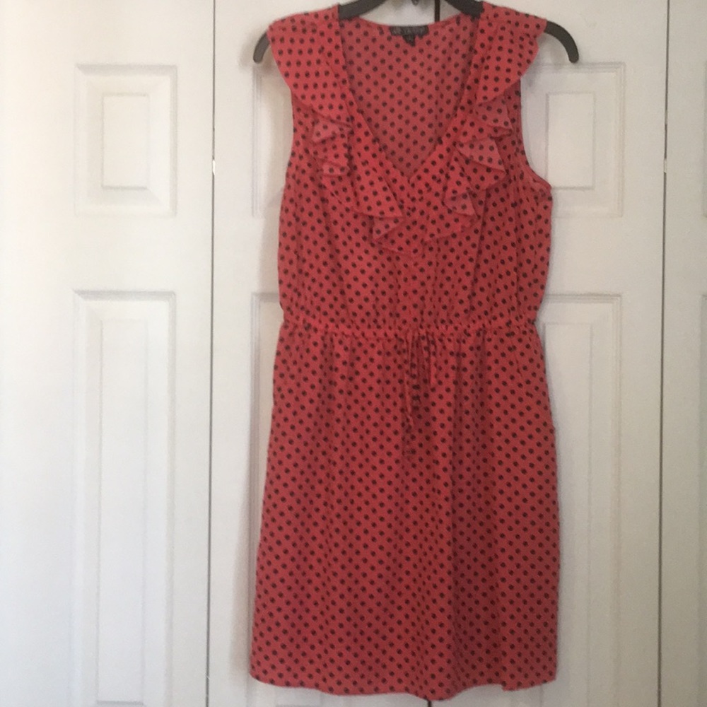 BeBop ruffle neck dot dress